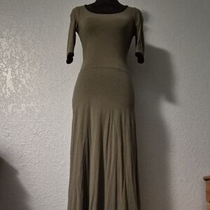 LuLaRoe Olive 1/2 Sleeve Maxi Dress